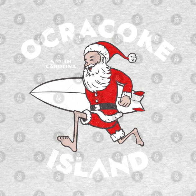 Ocracoke Island, NC Christmas Vacationing Skiing Santa by Contentarama